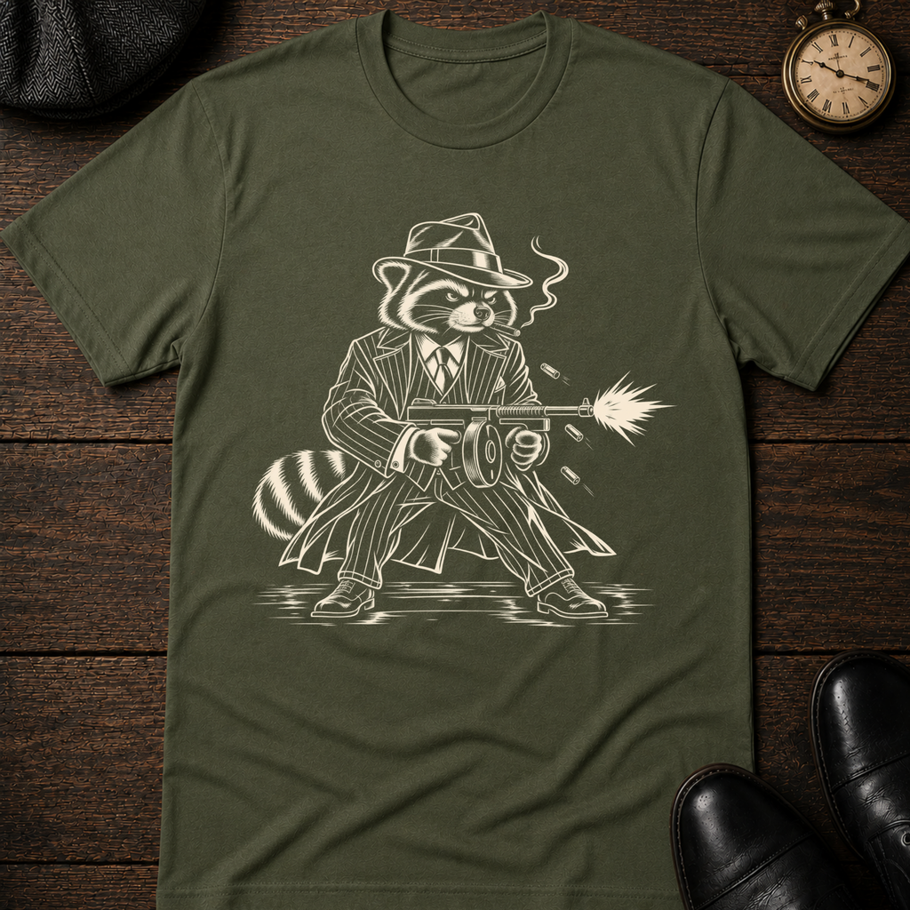 Raccoon Gangster T-Shirt