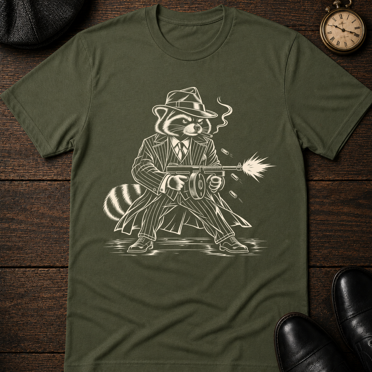Raccoon Gangster T-Shirt