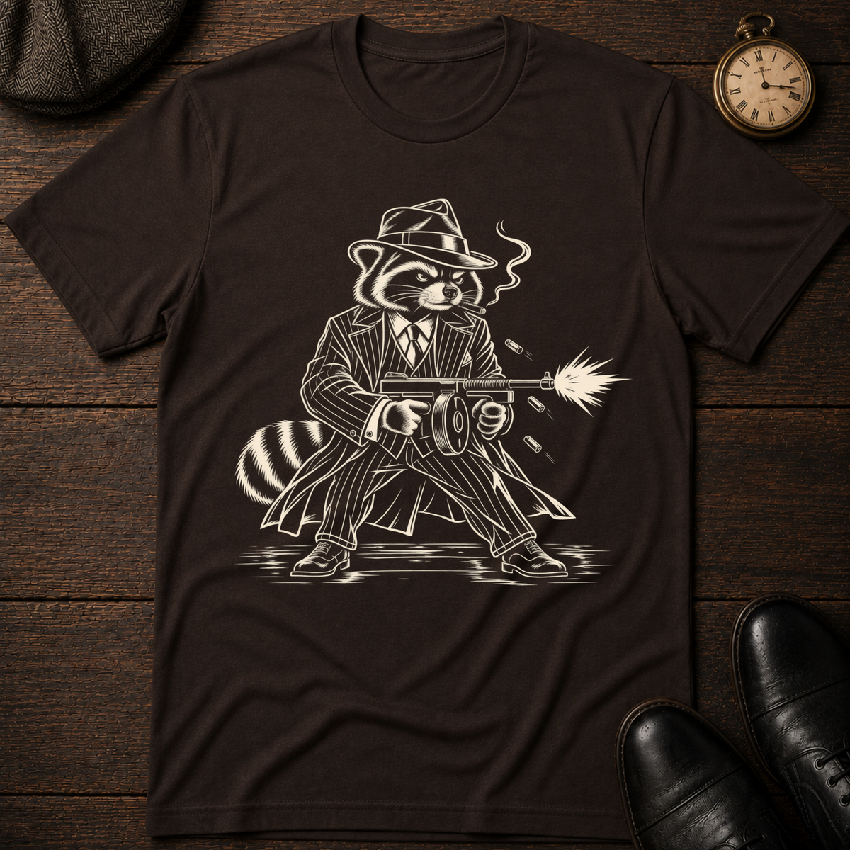 Raccoon Gangster T-Shirt