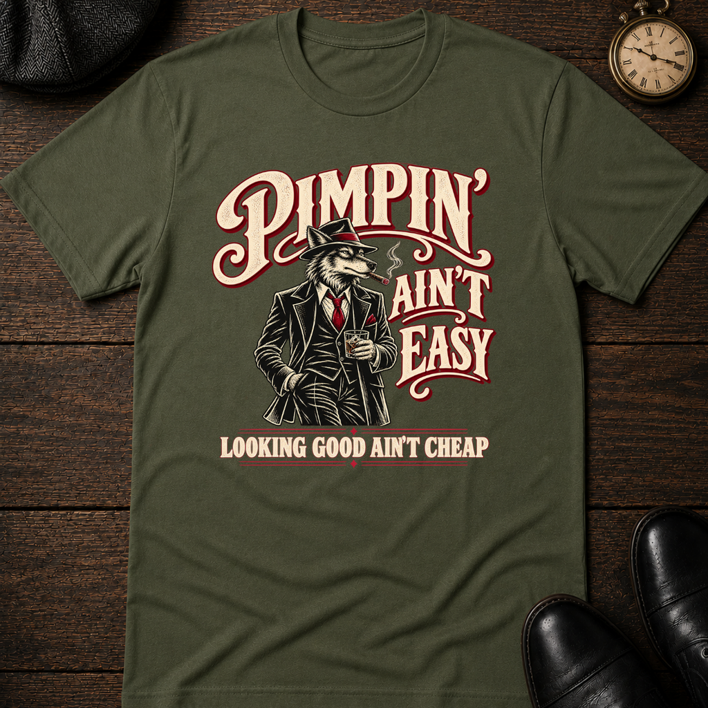 Pimpin Ain't Easy Wolf T-Shirt