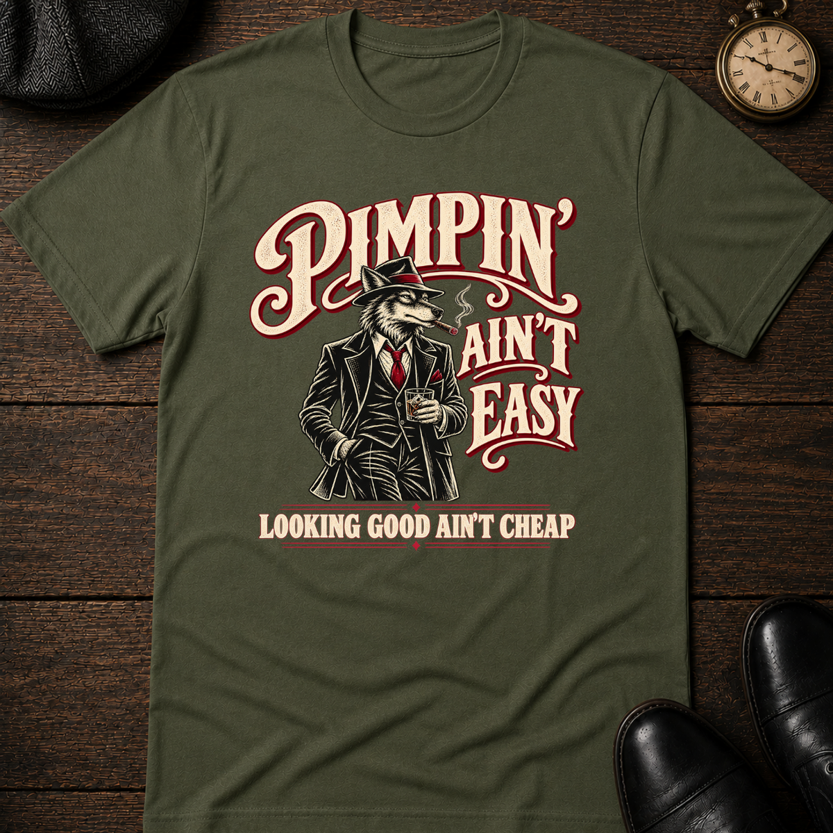 Pimpin Ain't Easy Wolf T-Shirt