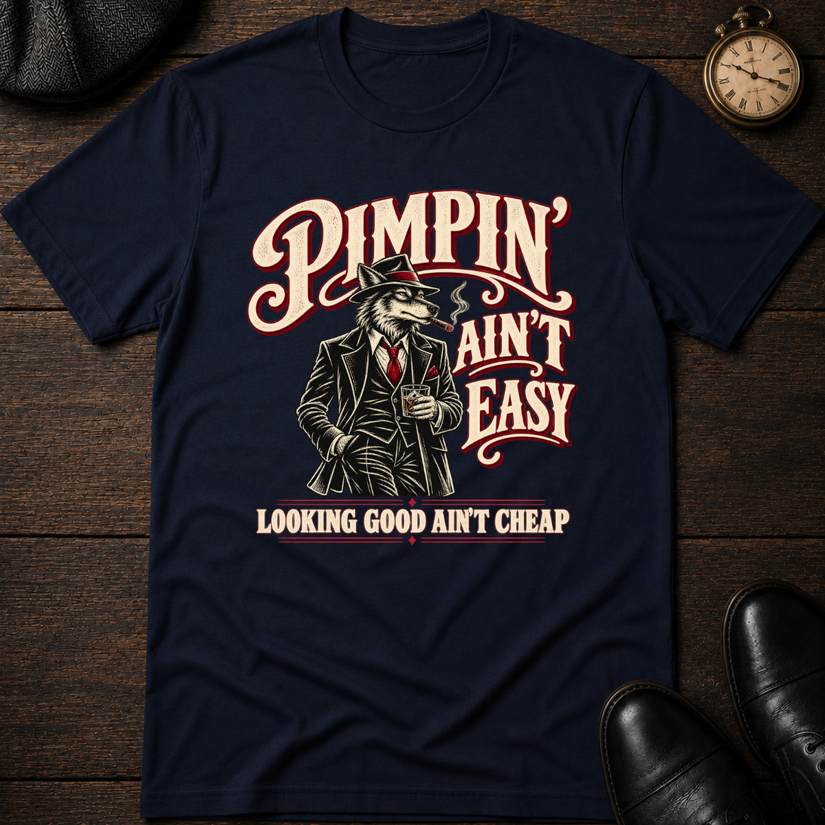 Pimpin Ain't Easy Wolf T-Shirt