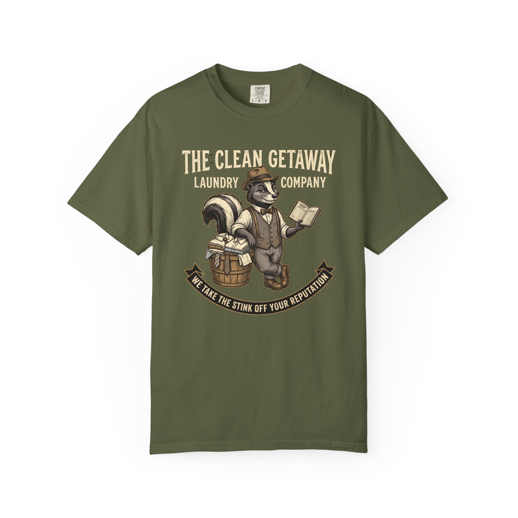 Clean Getaway Laundry Co Vintage T-Shirt — OGE Distressed Graphic Tee