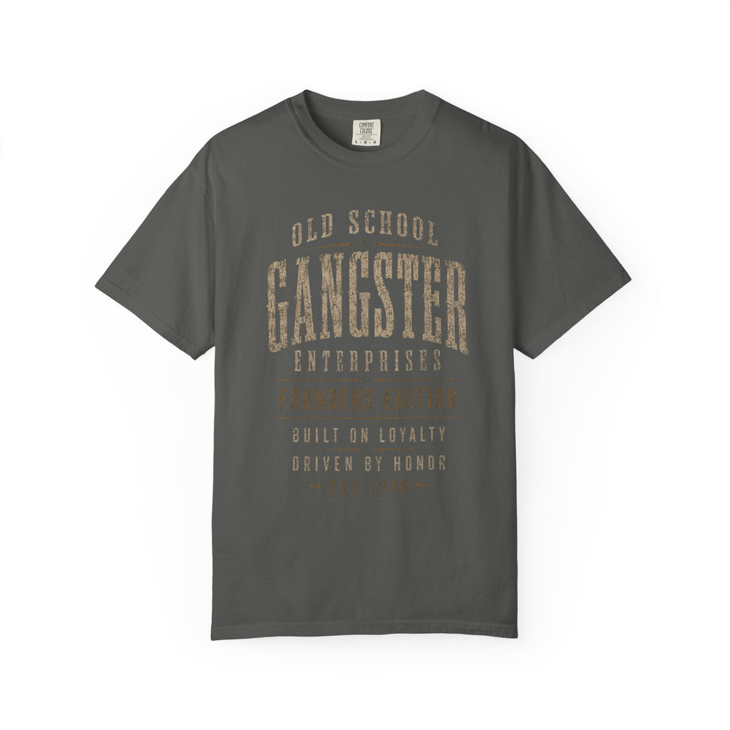 Gangster Vintage T-Shirt — "Old School Gangster Enterprises" Distressed Graphic Tee